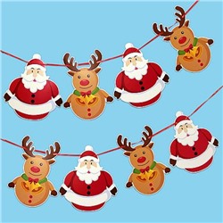 Гирлянда-растяжка "Дед Мороз и Олень" 3м (1 фигурка-20см) Карн254 Гранит