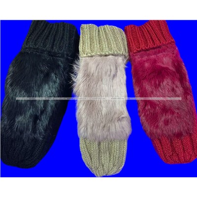 Варежки женские двойные внутри с мехом арт. А 116