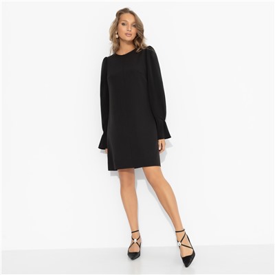 Платье комбинированное с шёлком, Дерзкая леди (черное)