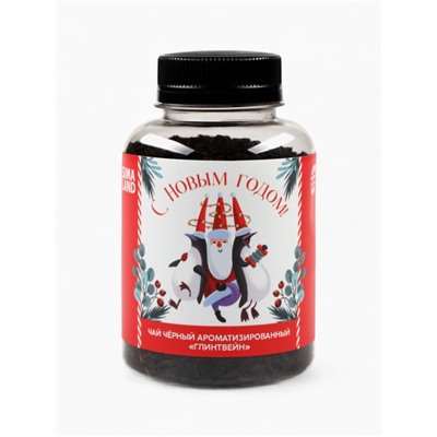 Подарочный набор гифтбокс «Новогодний подарок»: термостакан, чай, леденец, драже, молочный шоколад.