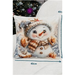 Наволочка декоративная новогодняя 2 шт 3D эффект велюр