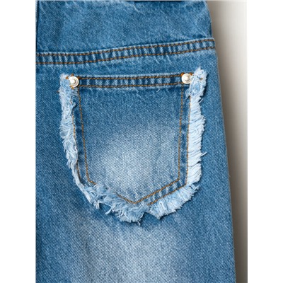 Брюки текстильные джинсовые для девочек