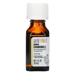 Aura Cacia, чистые эфирные масла, римская ромашка, 15 мл (0,5 жидк. унции)