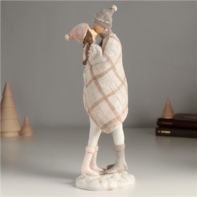 Фигура полистоун «Зимние объятия влюбленных», 9.5×8×27 см