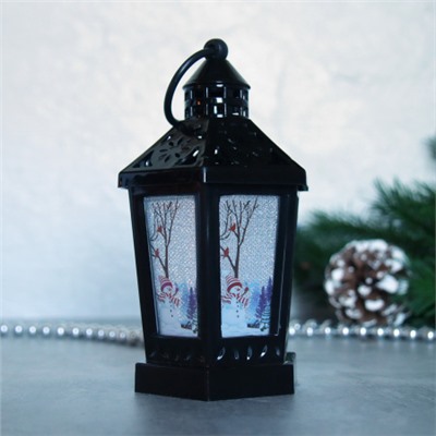 Фонарь светодиодный 14 см / VFR-108-B /уп 12/120/новогодний/черный