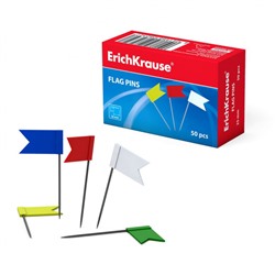 Кнопки-флажки 50шт (длина острия 25 мм) 28232 ErichKrause