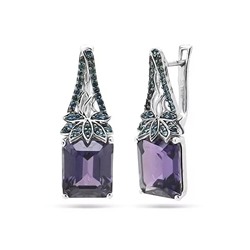 Серьги из серебра синт.александрит, Фридом