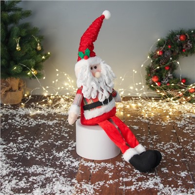 Игрушка мягкая «Дед Мороз с ремешком, длинные ножки» 58×20 см, красный