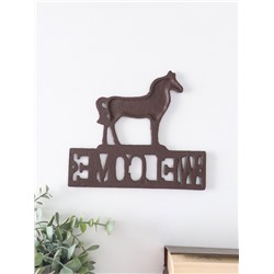 Фигурка настенная «Конь - Welcome», декор чугун, 20.5×0.8×18 см