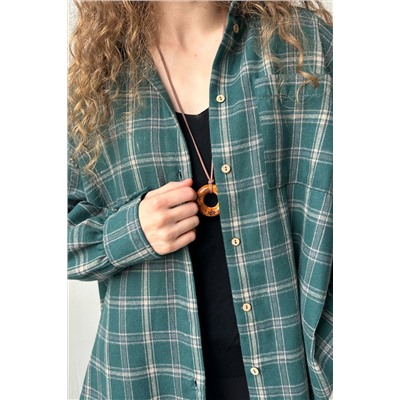 Рубашка женская  HUG077/14/Зеленый, бежевый