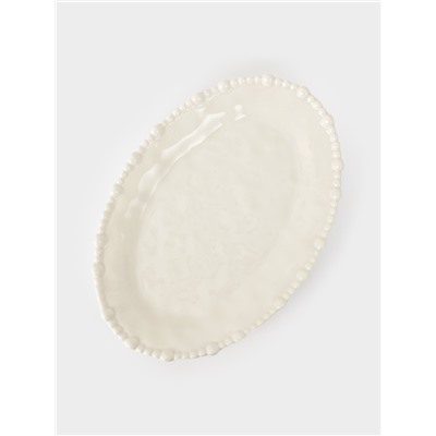 Блюдо сервировочное «Облако», 24×16.5×2.5 см, керамика, молочное