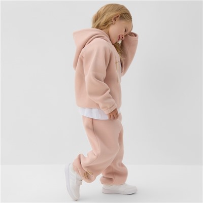 Толстовка (худи) детская MINAKU: Exclusive print, пудровая, Oversize, рост 104 см