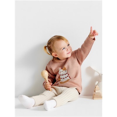 Джемпер вязаный «Крошка Я. Зимний котик», рост 92-98 см, розовый