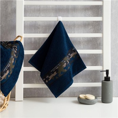 Полотенце махровое Love Life «Милитари» 30×60 см, цв. синий, 100% хлопок, 360 г/м²