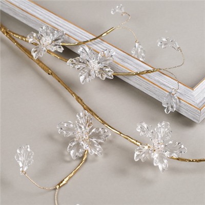 Ветка декоративная стеклярус 70 см / SA23662 /уп 360/золотая ветка