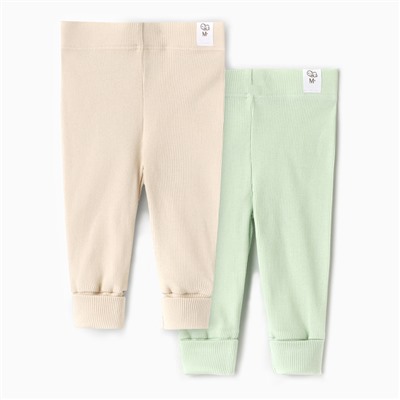 Комплект легинсов детских MINAKU: Basic Line BABY, рост 62-68 см, цвет кремовый, молочный