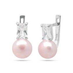 Серьги из серебра жемчуг, См107р