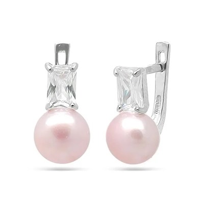 Серьги из серебра жемчуг, См107р