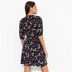 Платье из 100% вискозы, Желаю проказничать (dark, с поясом)