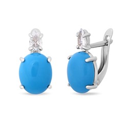 Серьги, бирюза пресс., СПН4231