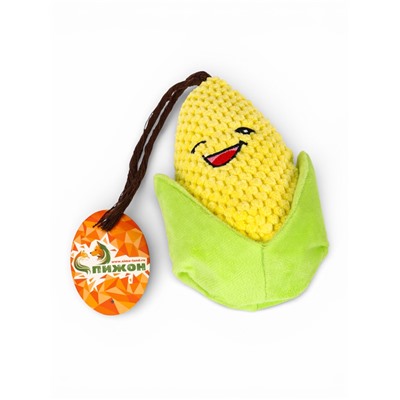 Мягкая игрушка для собак «Кукуруза», 18 см, с пищалкой, жёлтая