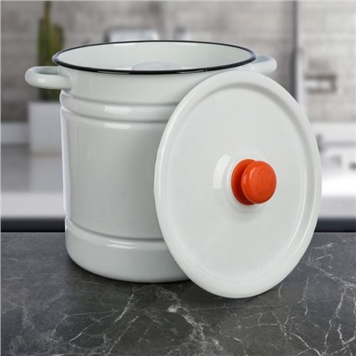 Мантоварка - позница эмалированная, 12 л, 4 вставки, цилиндрическая, цвет белый