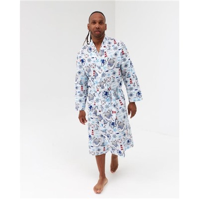 Халат мужской удлинённый Этель «Капитан» размер 46-48, вафля 200 г/м², 100% хлопок