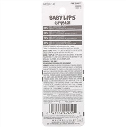 Maybelline, Baby Lips Crystal, увлажняющий бальзам для губ, розовый кварц 140, 4,4 г