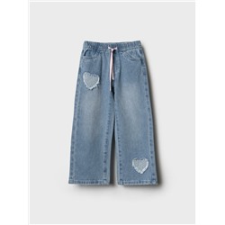 Брюки текстильные джинсовые для девочек