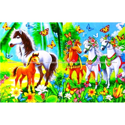 5 ШТУК - Полотенца вафельные - символ Года Лошади