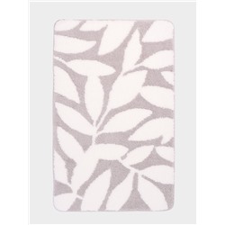Коврик Доляна Leaves, 50×80 см, ворс 1.5 см, микрофибра, серый