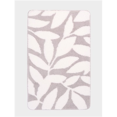 Коврик Доляна Leaves, 50×80 см, ворс 1.5 см, микрофибра, серый