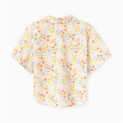 Рубашка для девочки KAFTAN «Цветы», размер 34 (122-128 см), жёлтая