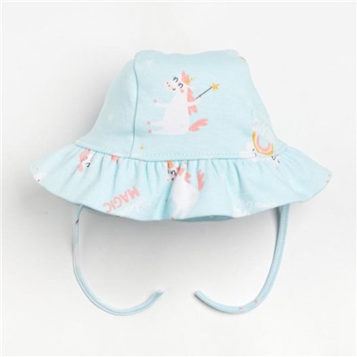 Чепчик (панамка) Крошка Я Unicorn, голубой, размер 48