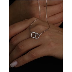 Подвеска из серебра с фианитами родированная - CD 925 пробы П-2854-Р