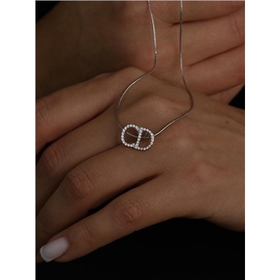 Подвеска из серебра с фианитами родированная - CD 925 пробы П-2854-Р