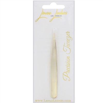 Lavaa Lashes, Тонкие щипчики, золотистые, 1 шт.