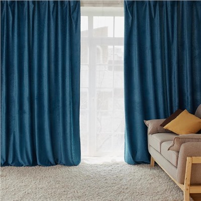 Штора портьерная «Этель», 230×270 см, валенсия лазурный