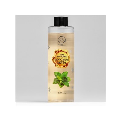 Новогодний подарочный набор косметики SB BEAUTY, шампунь, гель для душа, бомбочка, мочалка, с ароматом мяты и мандарина