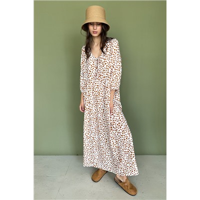 Платье женское  MOON085/05/Молочный, коричневый