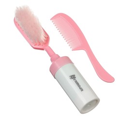 Расчёска детская, щётка для волос в наборе с погремушкой Крошка Я «Малыш», 2 шт., розовый, МИКС