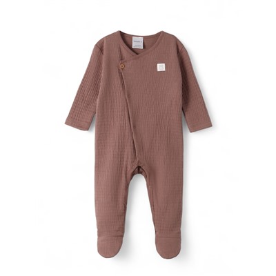 Комбинезон детский из жатой ткани «Крошка Я», рост 68-74 см, шоколадный