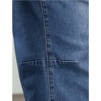 Джинсы Baggy с декоративной стиркой сз эластичного денима