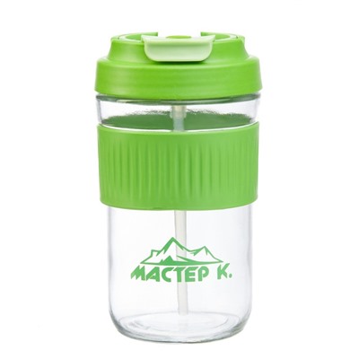 Термостакан «Мастер К», 550 мл, стекло, зелёный