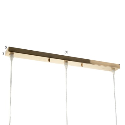 Светильник ЭкономСвет Federica 3×40 Вт Е27 золото 59×13×65(32)см