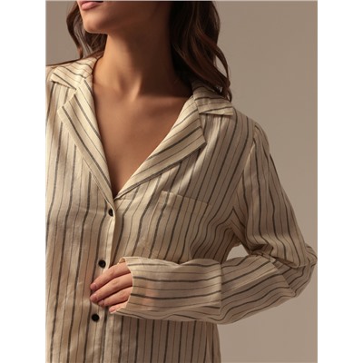 Пижама женская (рубашка, брюки) SL HOME Linen, размер 40-42