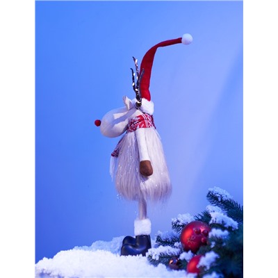 Фигура текстиль «Новогодний лосик» 58 см, 10 LED, от батареек CR2032×1, свечение тёплое белое