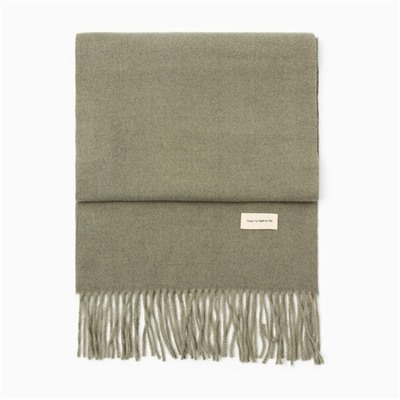 Шарф женский с кистями MIST, оливковый, размер 33×180 см