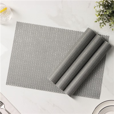 Салфетки сервировочные на стол Доляна Star, 4 шт., 45×30 см, серые