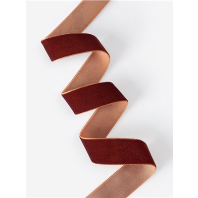 Лента бархатная, 25 мм, 18±1 м, коричневая №119